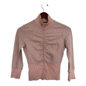 Dex Y2K Pink Zip-Up Sweater size XS
